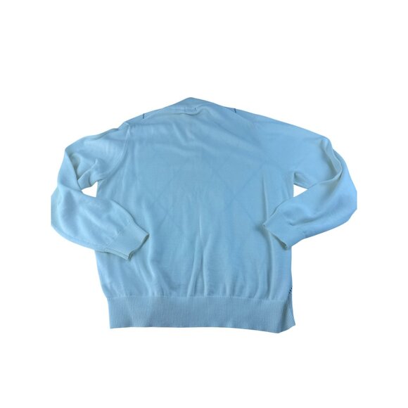 Izod Tennis Sweater White Long Sleeve Pullover Vintage Preppy Size M - Picture 7 of 7